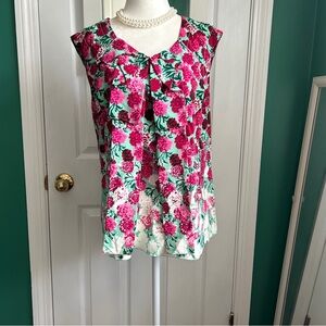 Marc Jacobs Floral Silk Blouse in Pink and Teal 4